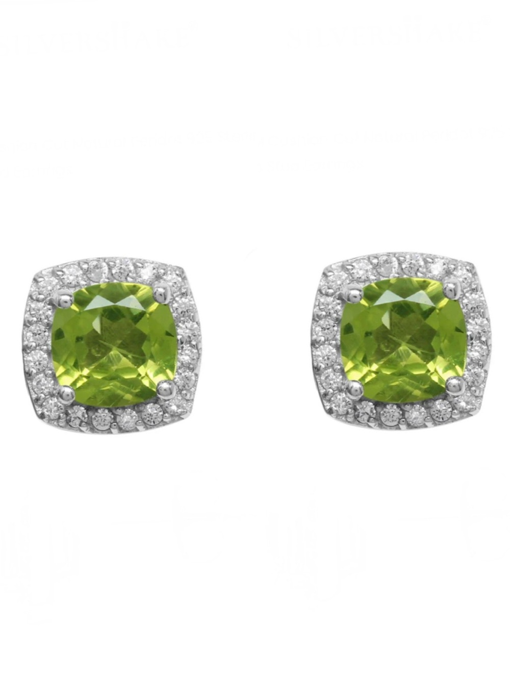 Genuine Burma Peridot Filigree 14k/.925 Sterling Silver Halo Earrings